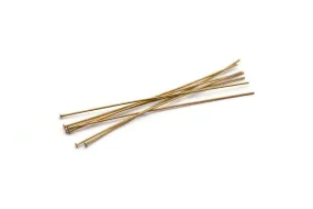 100 Raw Brass Head Pin, Findings (80x0.85mm) BRC058