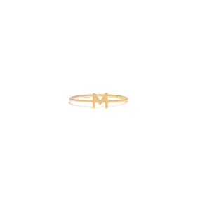 10k Yellow Gold Stackable Initial Ring