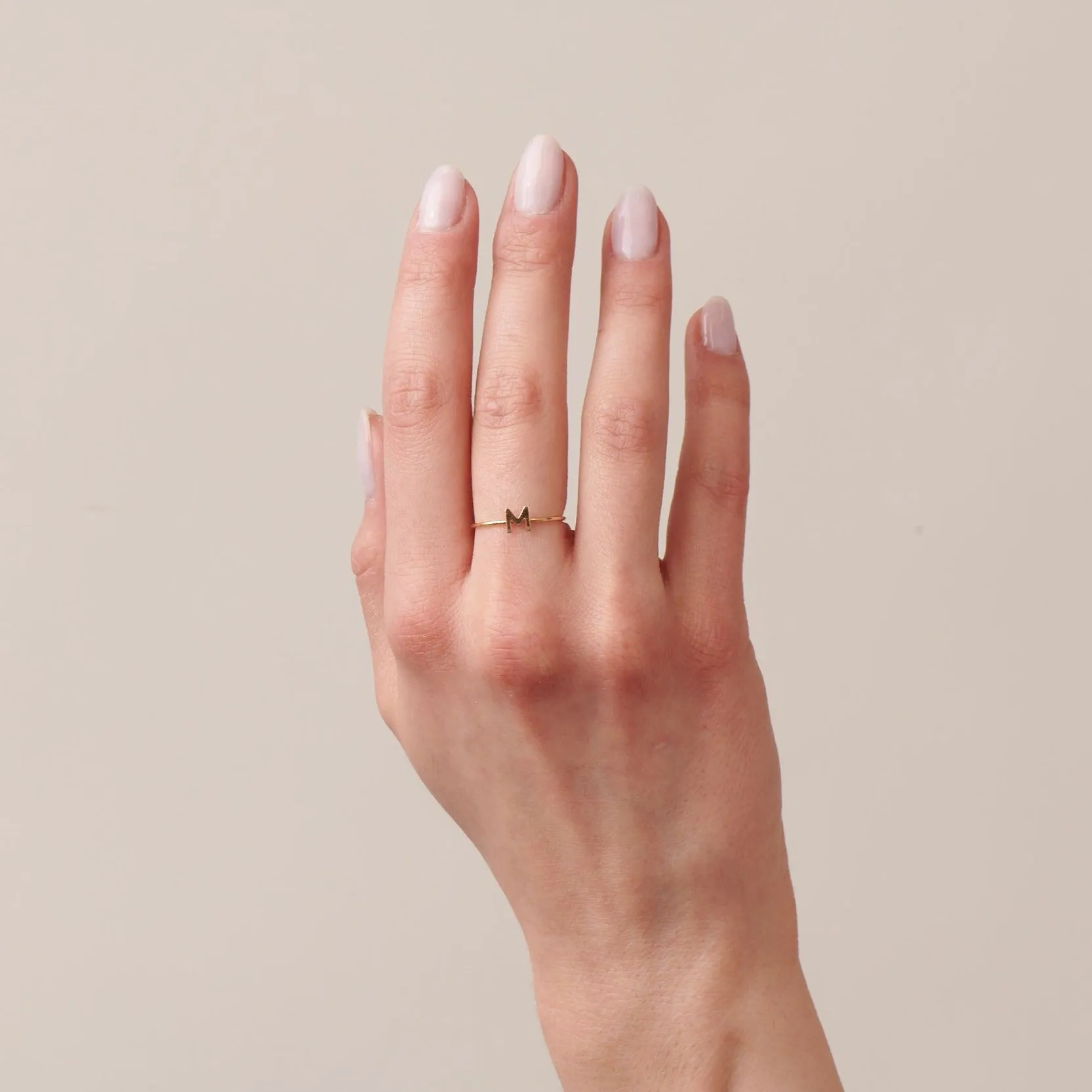 10k Yellow Gold Stackable Initial Ring