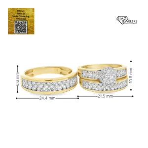 14K Gold 2.25 CTW Diamond His And Hers Wedding Set