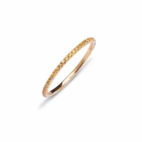 14K Gold and Yellow Sapphire Eternity Stacking Rings