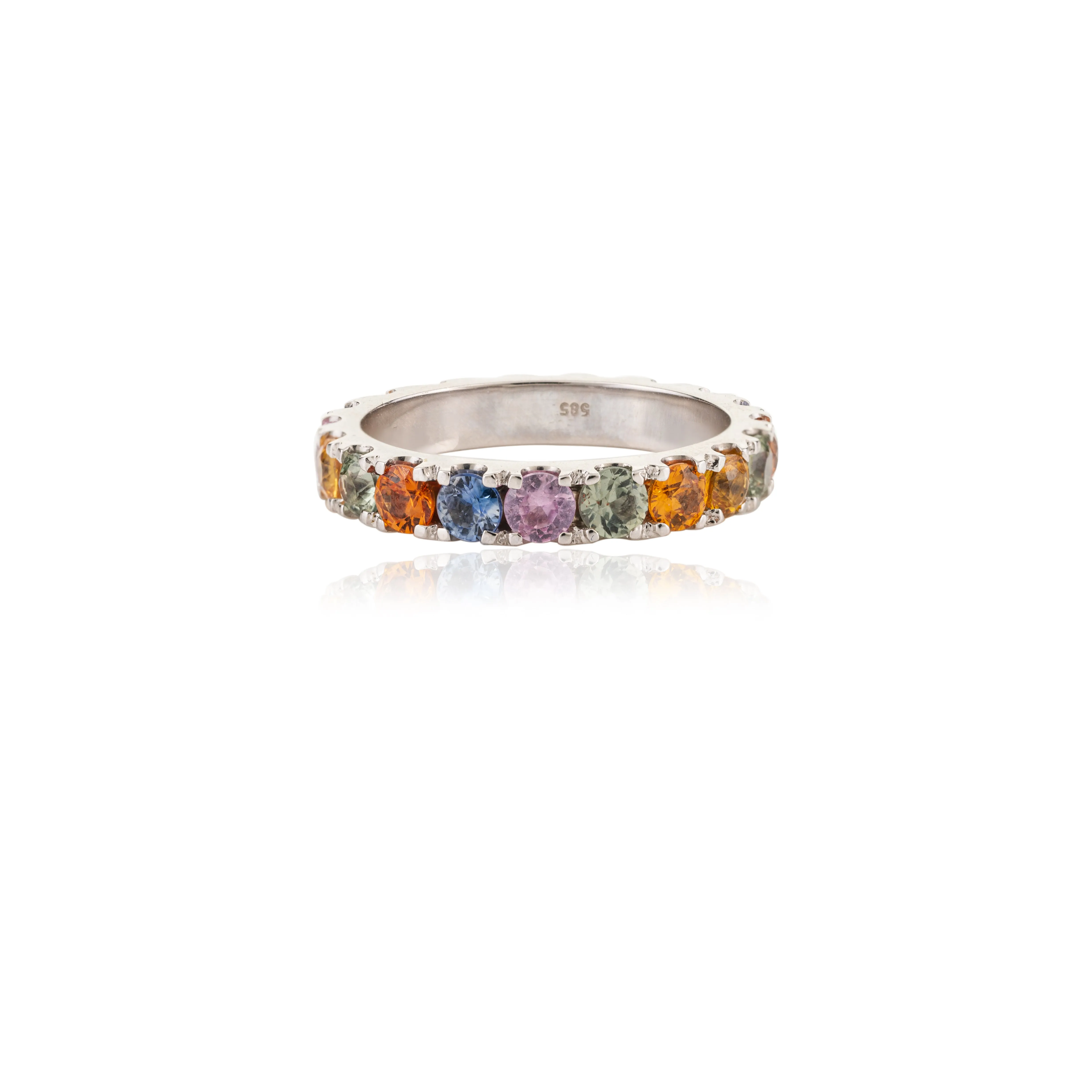 14K Multi Sapphire Eternity Band