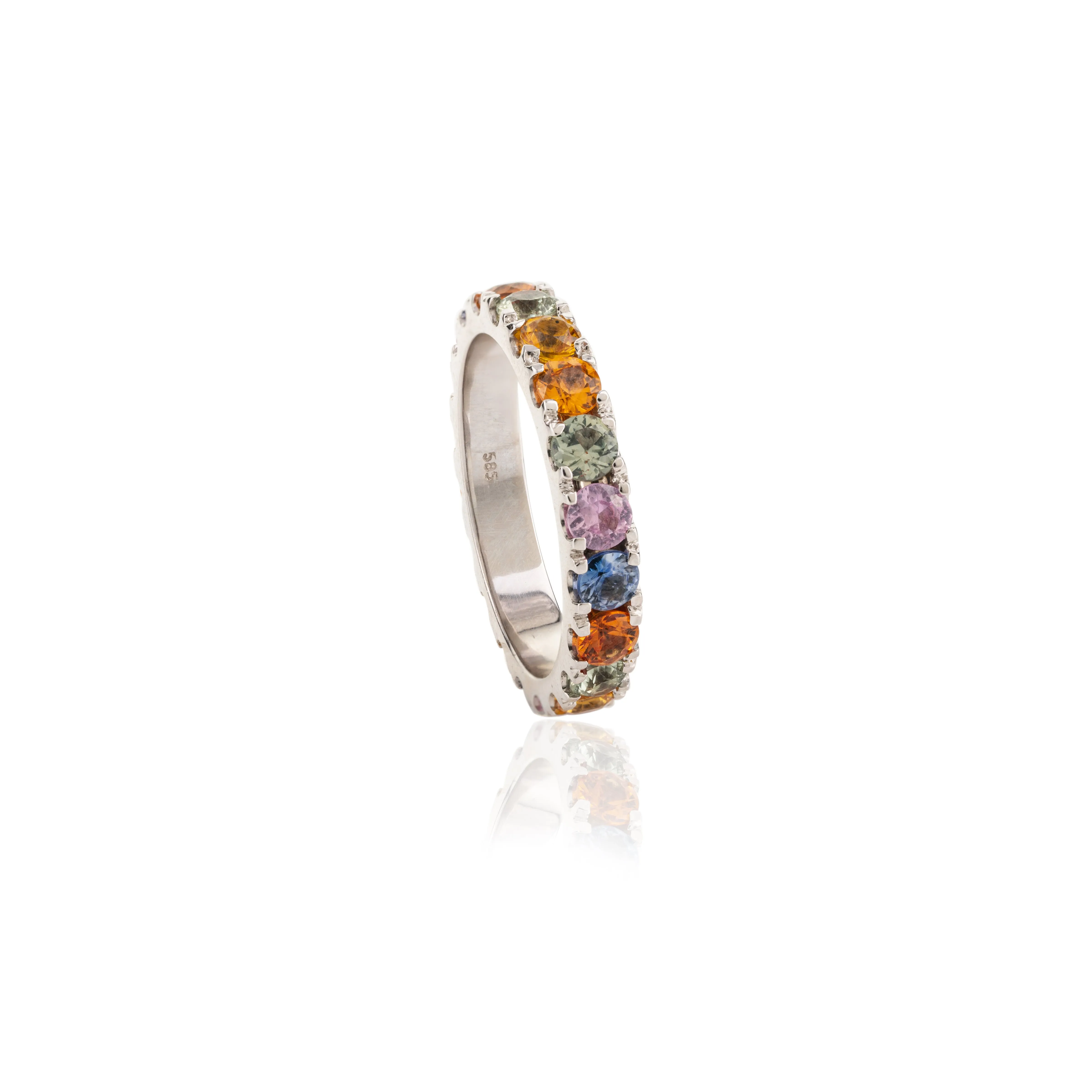 14K Multi Sapphire Eternity Band