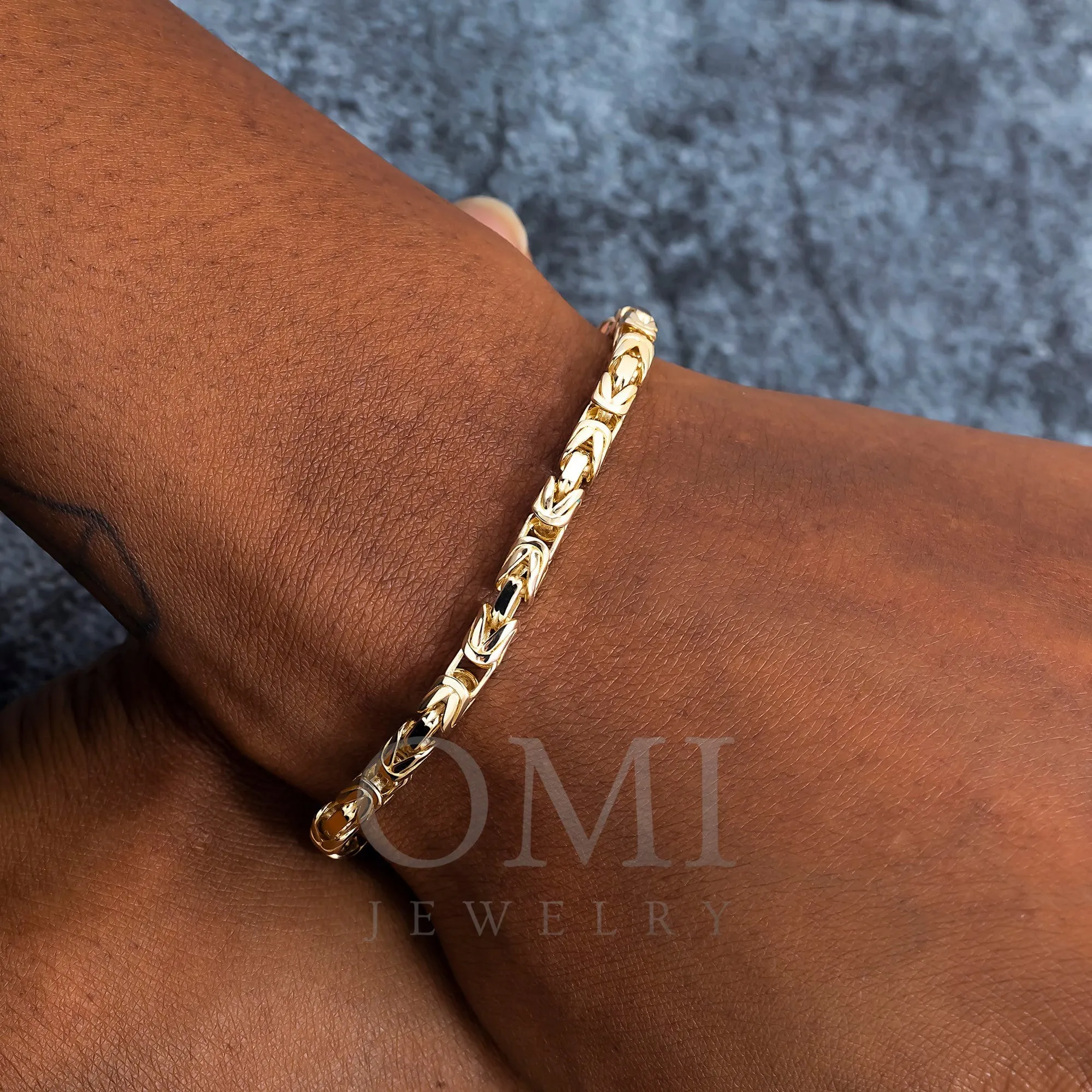 14K SOLID GOLD 3MM BYZANTINE CHAIN BRACELET