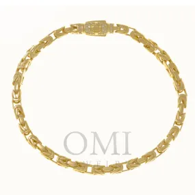 14K SOLID GOLD 3MM BYZANTINE CHAIN BRACELET