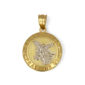 14K Yellow gold coin san gabriel pendant-227218