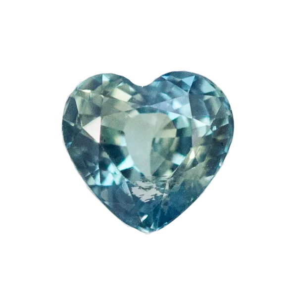 1.66ct Teal Heart Sapphire in Rose Gold Low Profile Diamond Halo by Anueva Jewelry