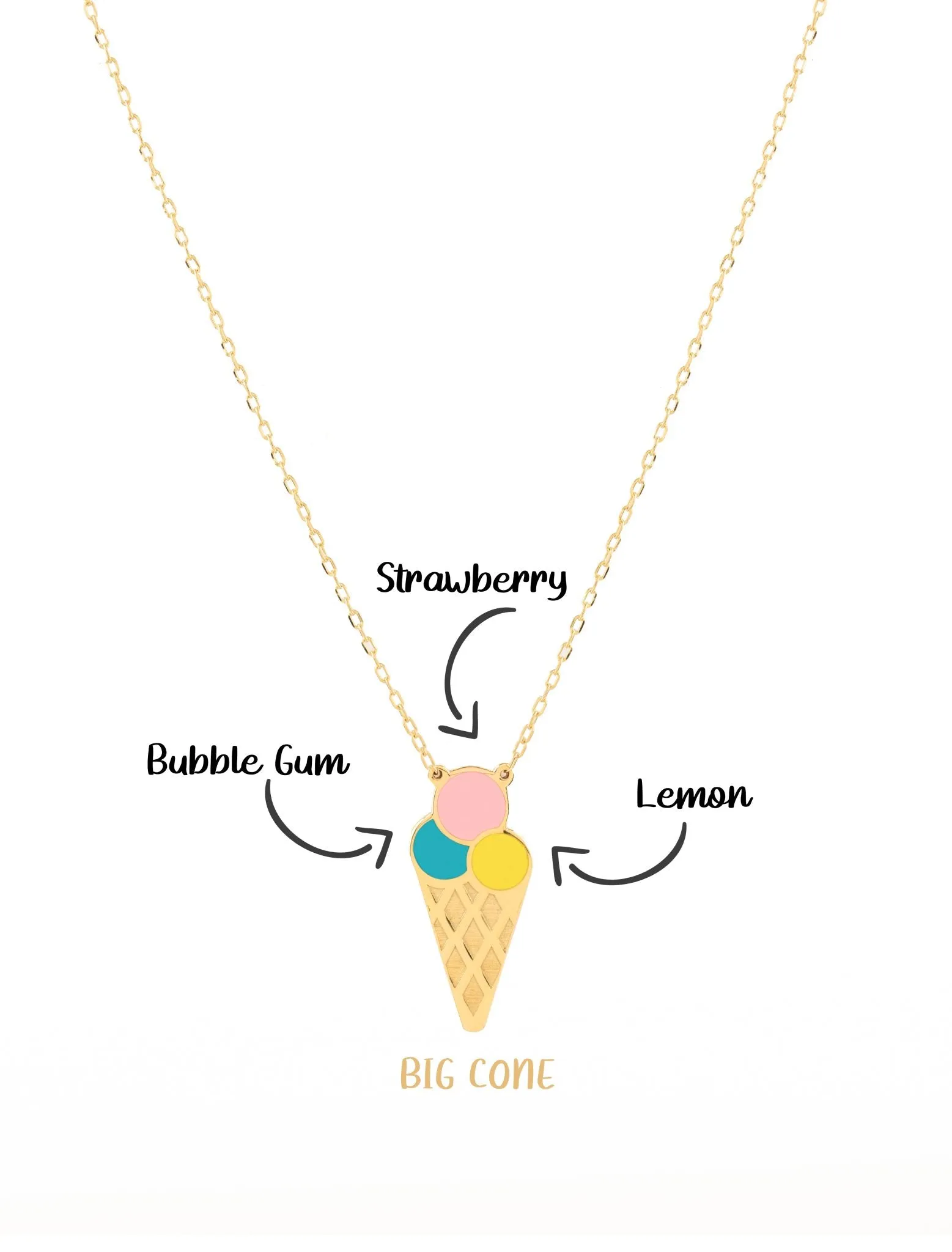 18K Gold Sweet Treat Ice Cream Necklace