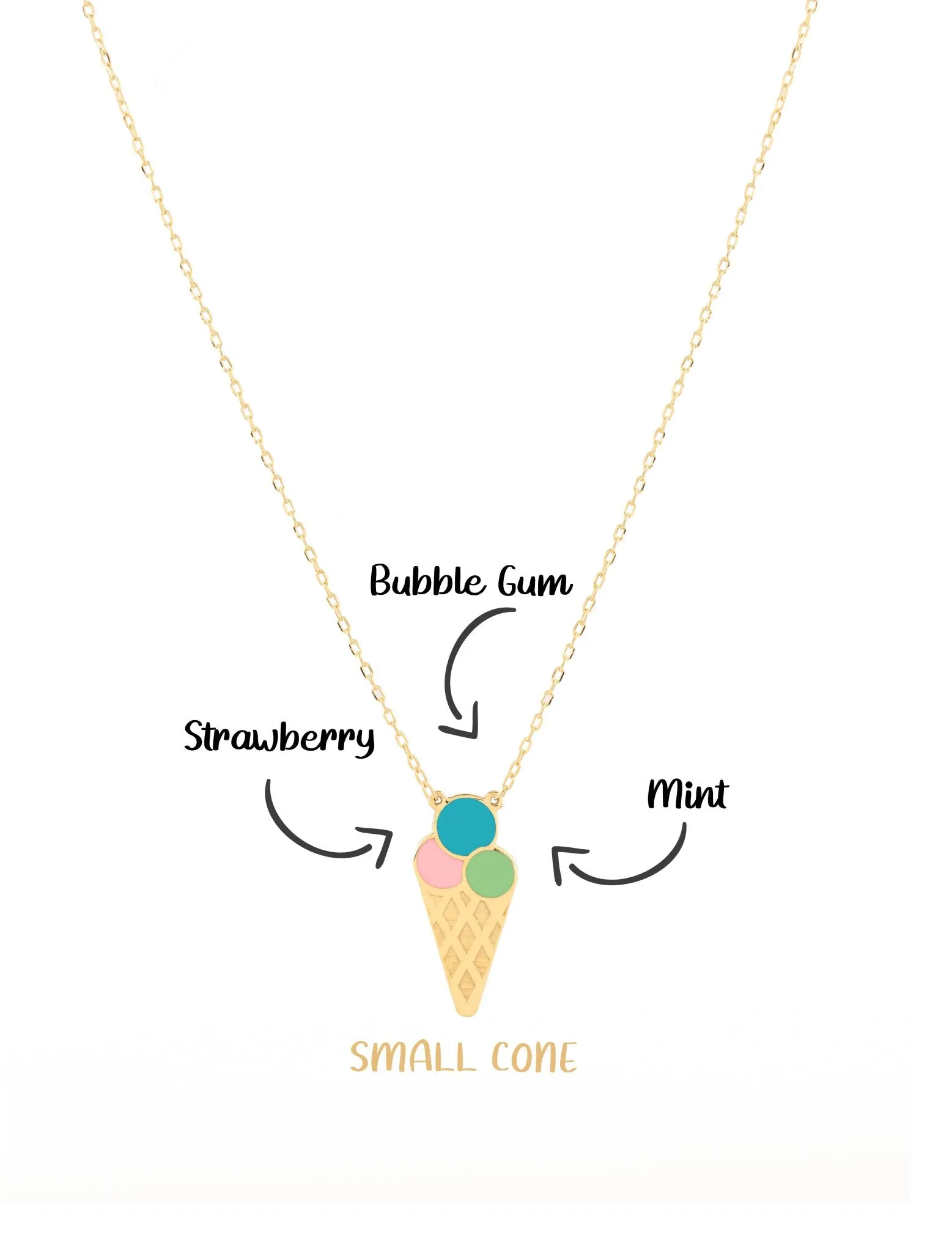 18K Gold Sweet Treat Ice Cream Necklace