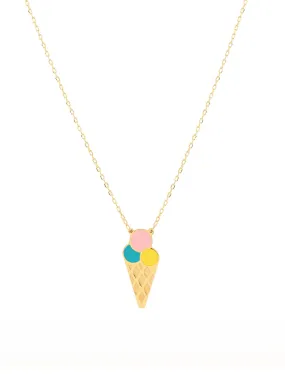 18K Gold Sweet Treat Ice Cream Necklace