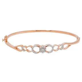 18K Rose Gold & 0.26ct Diamond Bangle (10.9gm)