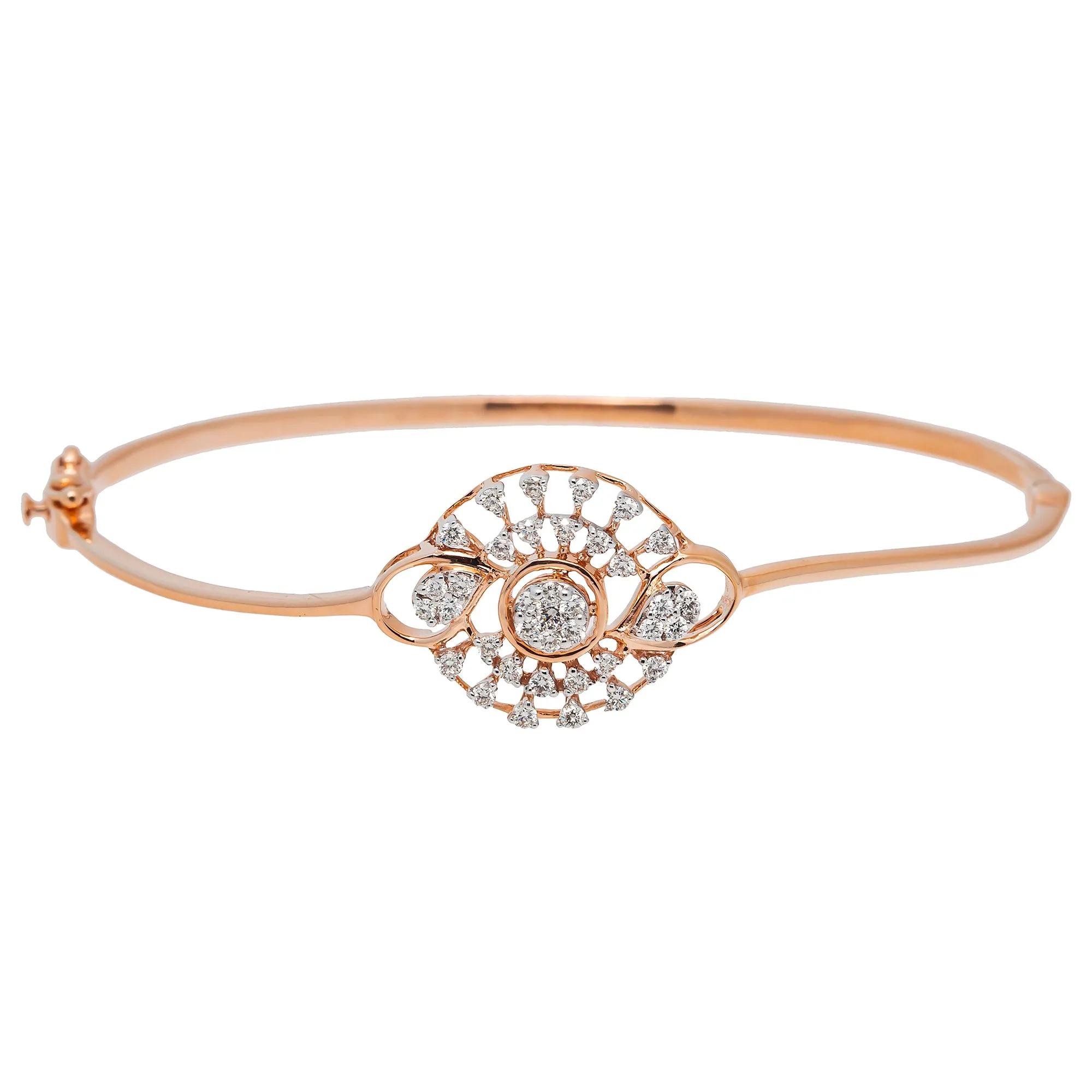 18K Rose Gold & 0.43ct Diamond Bangle (7.7gm)