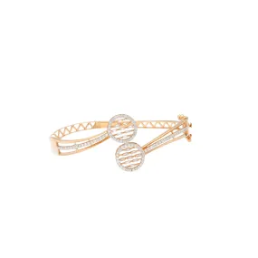 18K Rose Gold & CZ Bangle (12.5gm)