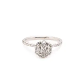 18K White Gold Diamond Engagement Ring 1.22 CTW