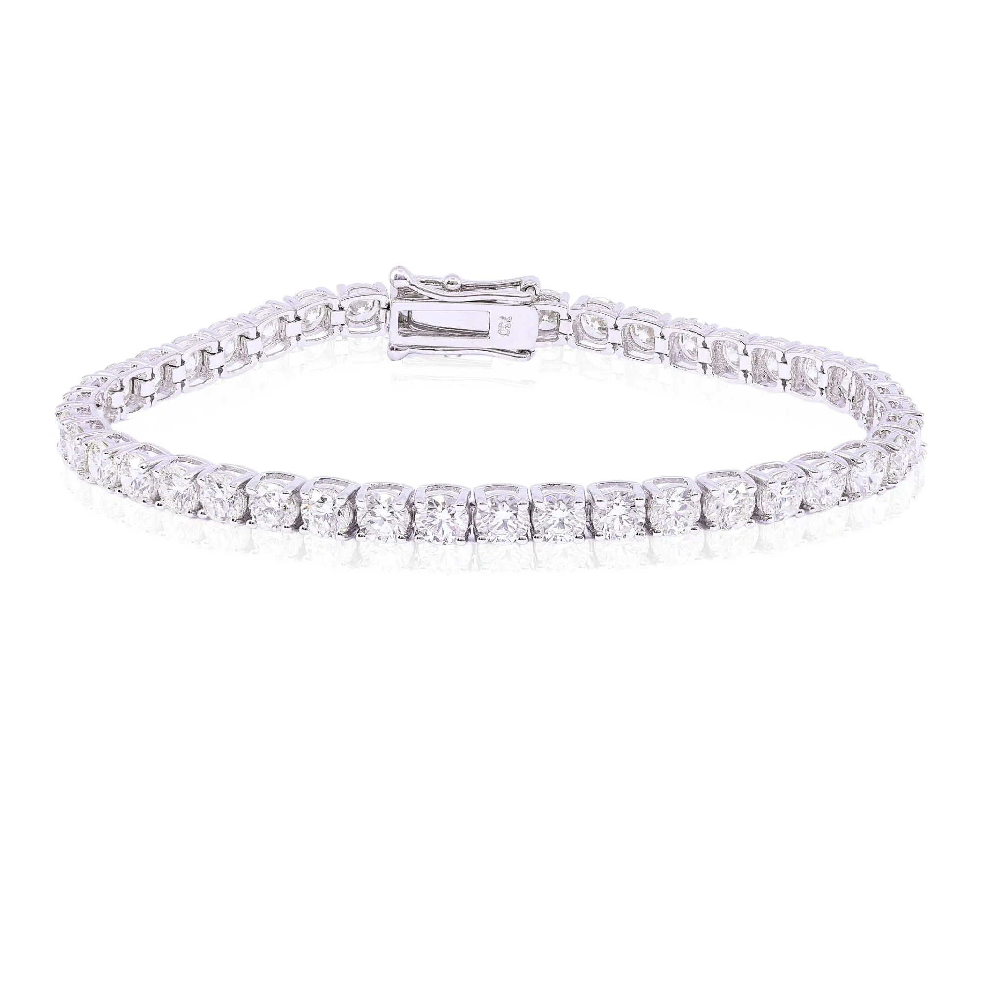 18K WHITE GOLD DIAMOND TENNIS BRACELET - 10.12CTW