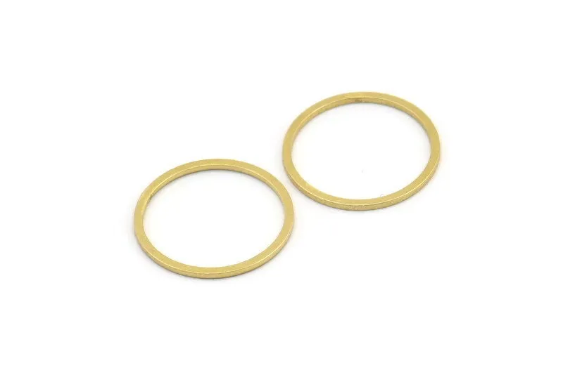 18mm Circle Connectors, 50 Raw Brass Circle Connectors (18x0.80mm) A3347