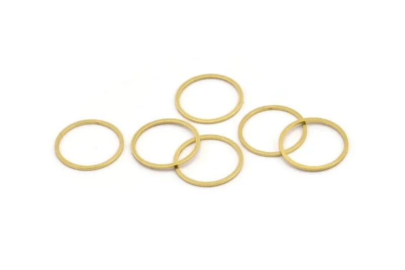 18mm Circle Connectors, 50 Raw Brass Circle Connectors (18x0.80mm) A3347