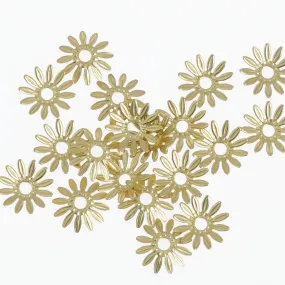 20PCS Brass Daisy Cap Raw Brass Jewelry Connector Flower Charm 10381750