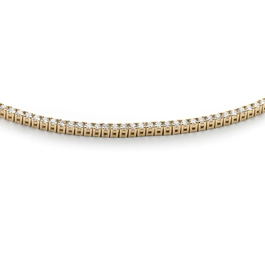 2.46ctw Round Diamond Tennis Choker - Yellow Gold