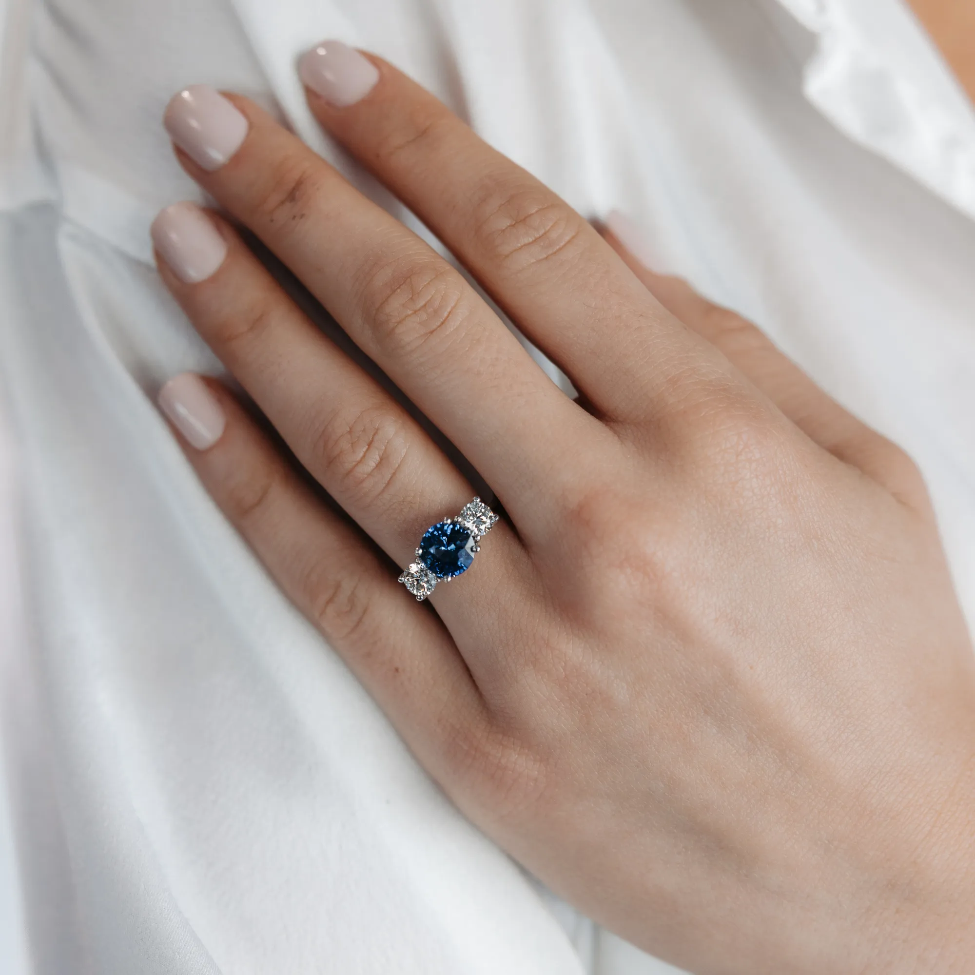 3.16CT Blue Sapphire & Diamond Ring