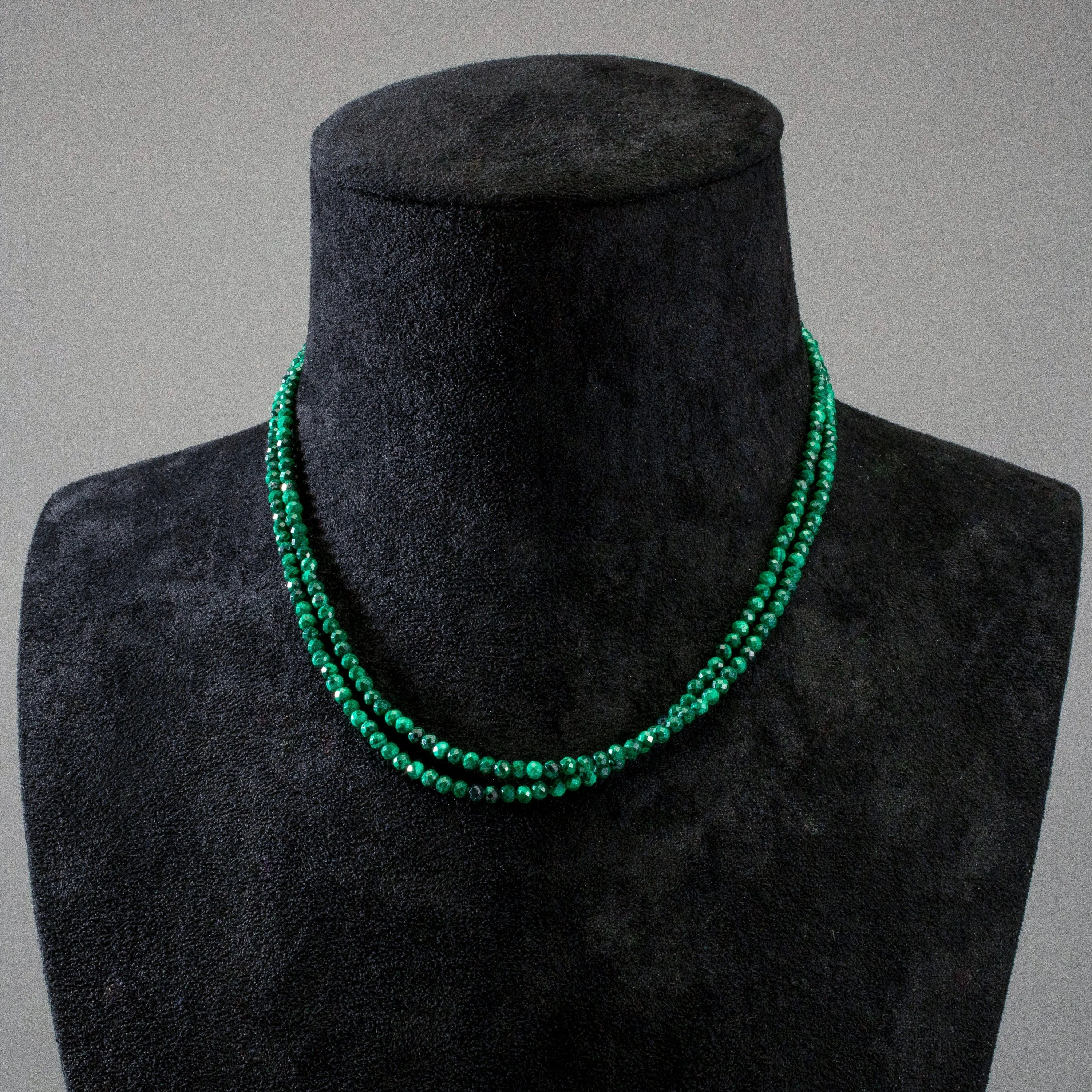 3mm Malachite Faceted 31 Necklace / Multi Wrap Bracelet