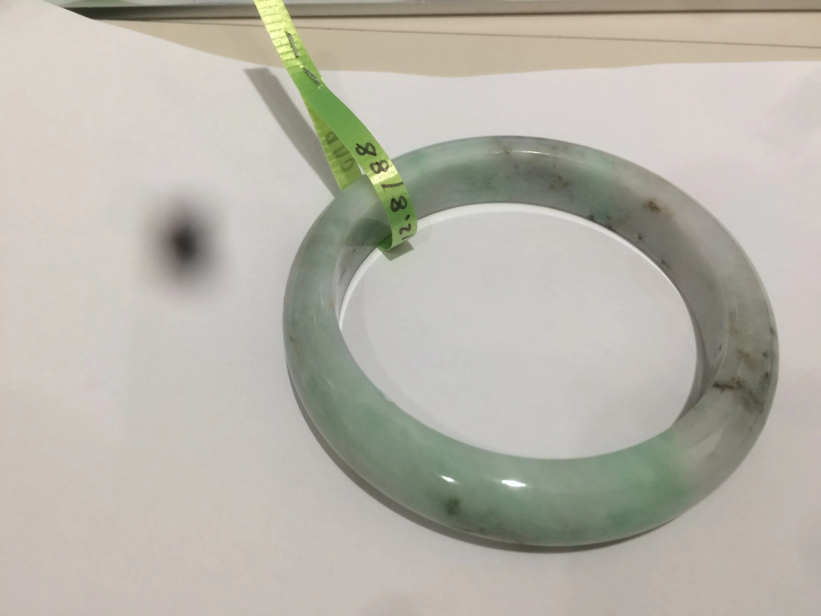 54-60mm certified Type A 100% Natural sunny green/white/black Jadeite Jade bangle group (Clearance item) M32