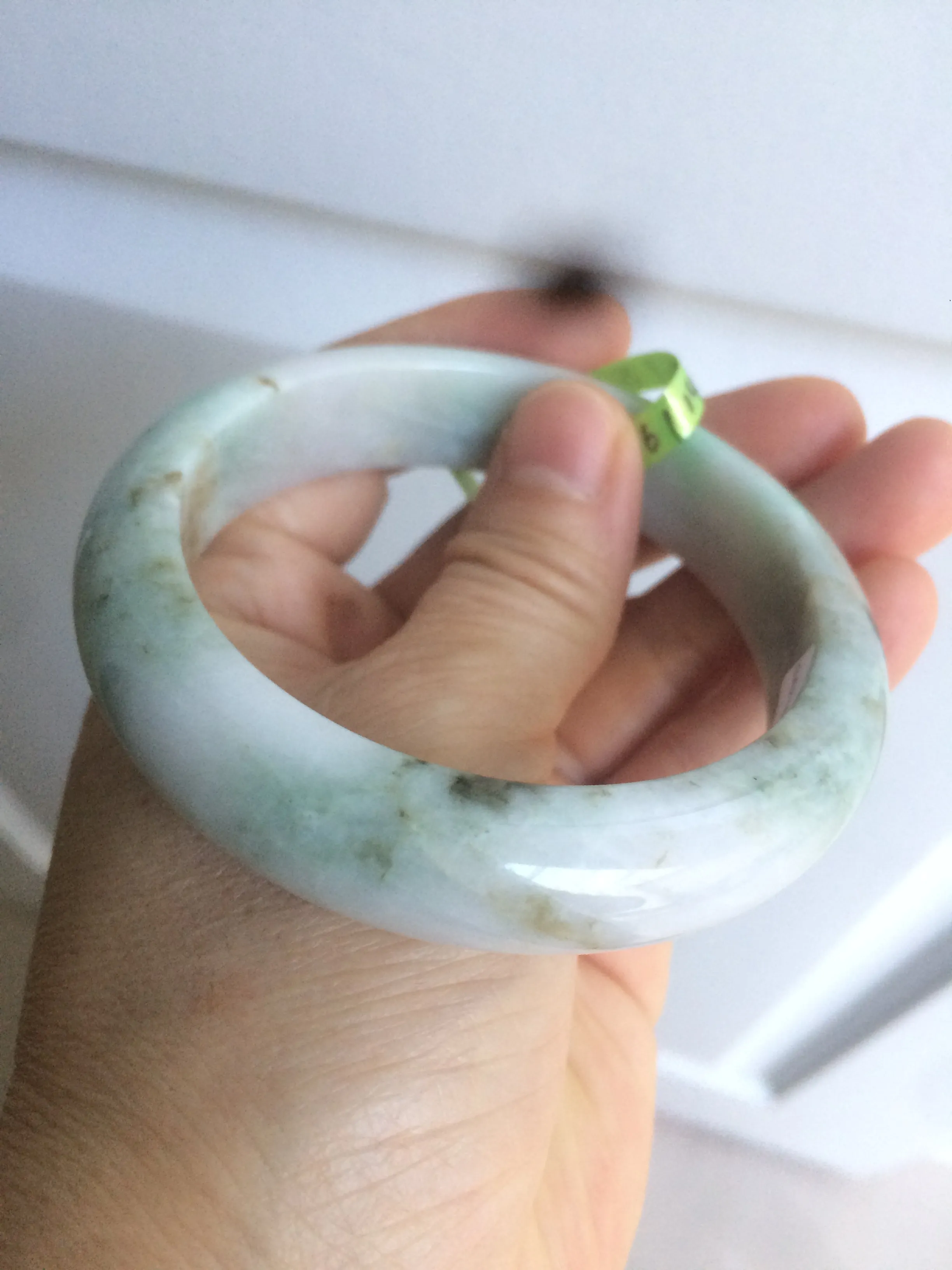 54-60mm certified Type A 100% Natural sunny green/white/black Jadeite Jade bangle group (Clearance item) M32