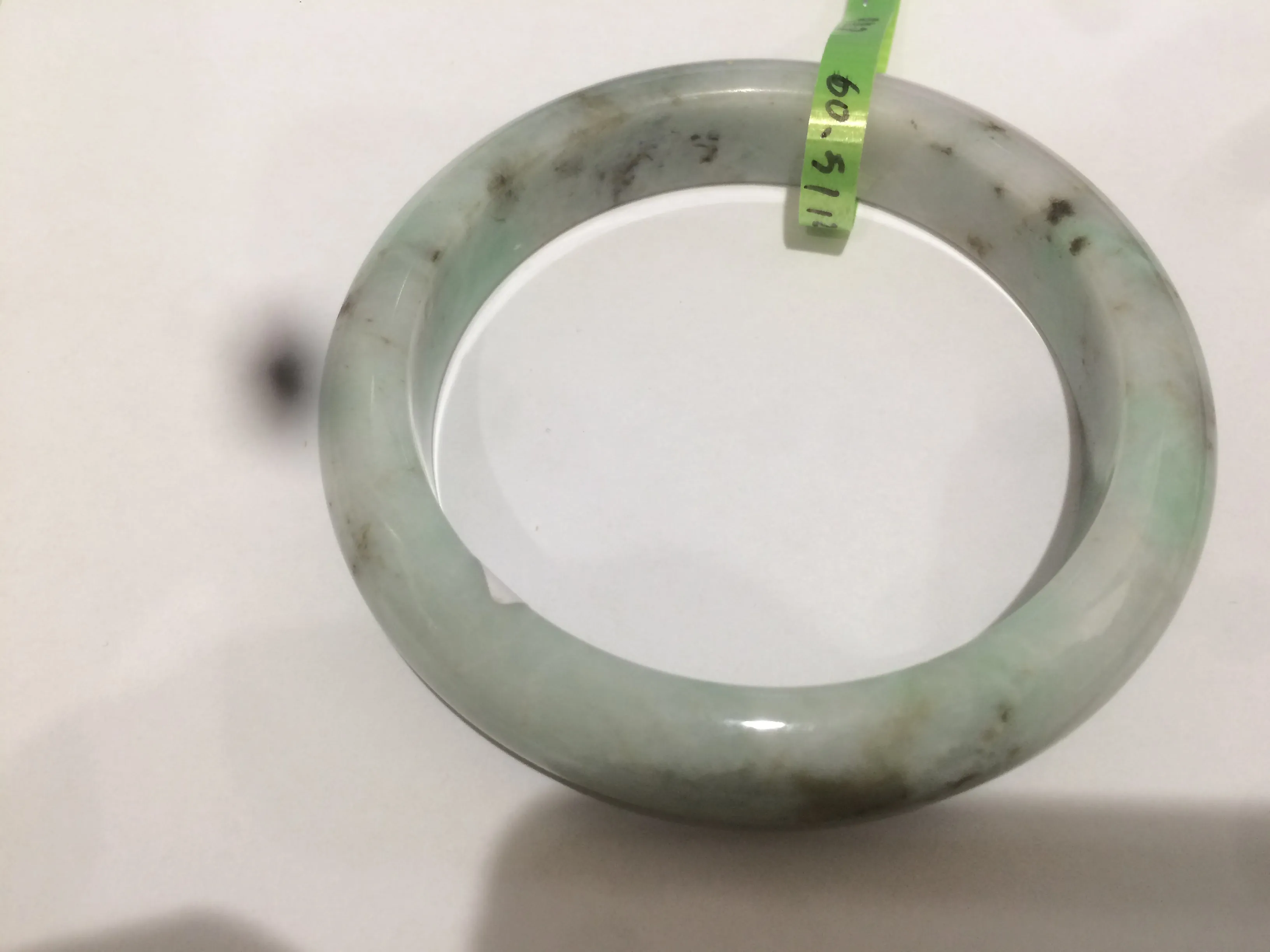 54-60mm certified Type A 100% Natural sunny green/white/black Jadeite Jade bangle group (Clearance item) M32