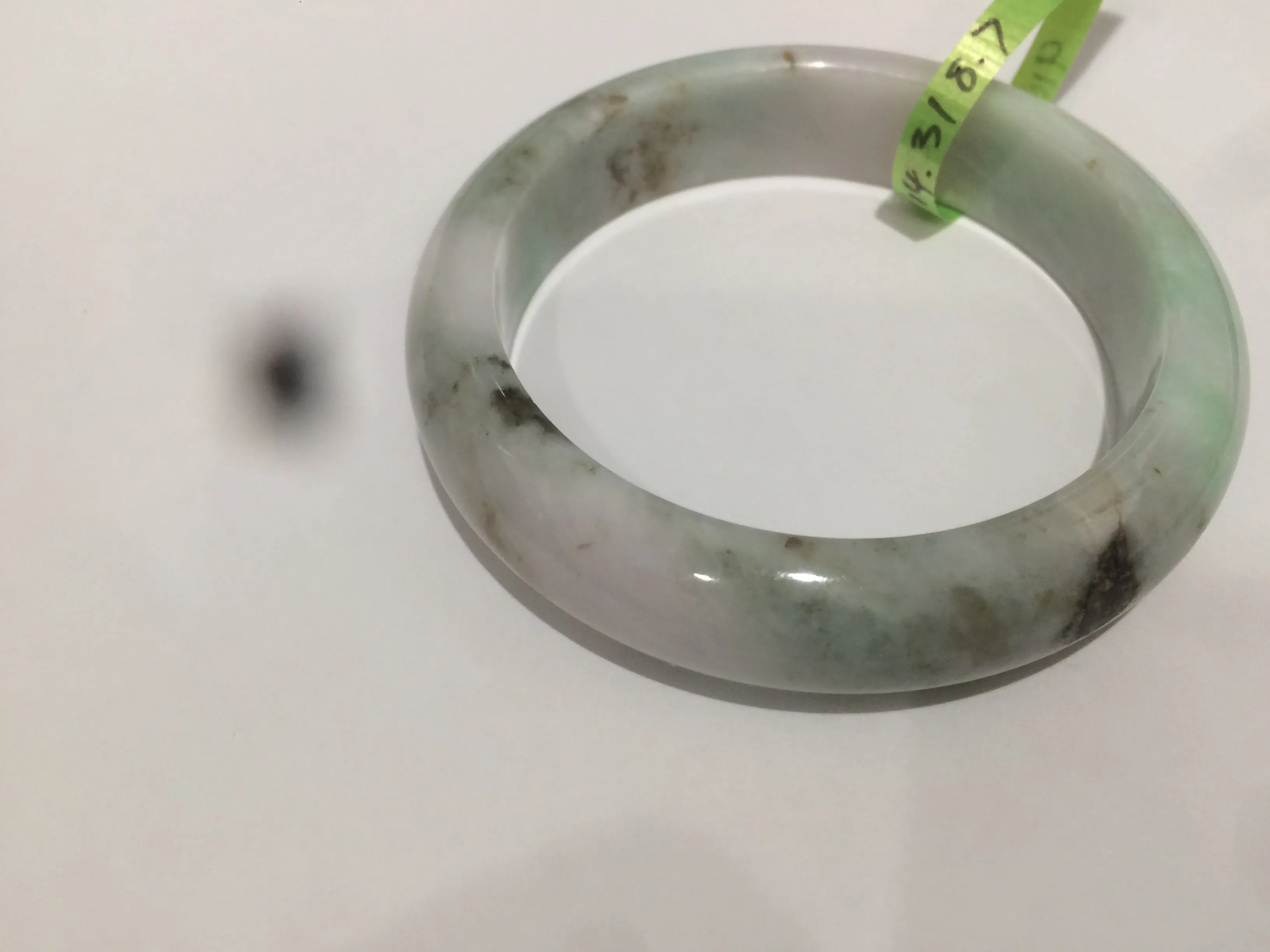 54-60mm certified Type A 100% Natural sunny green/white/black Jadeite Jade bangle group (Clearance item) M32