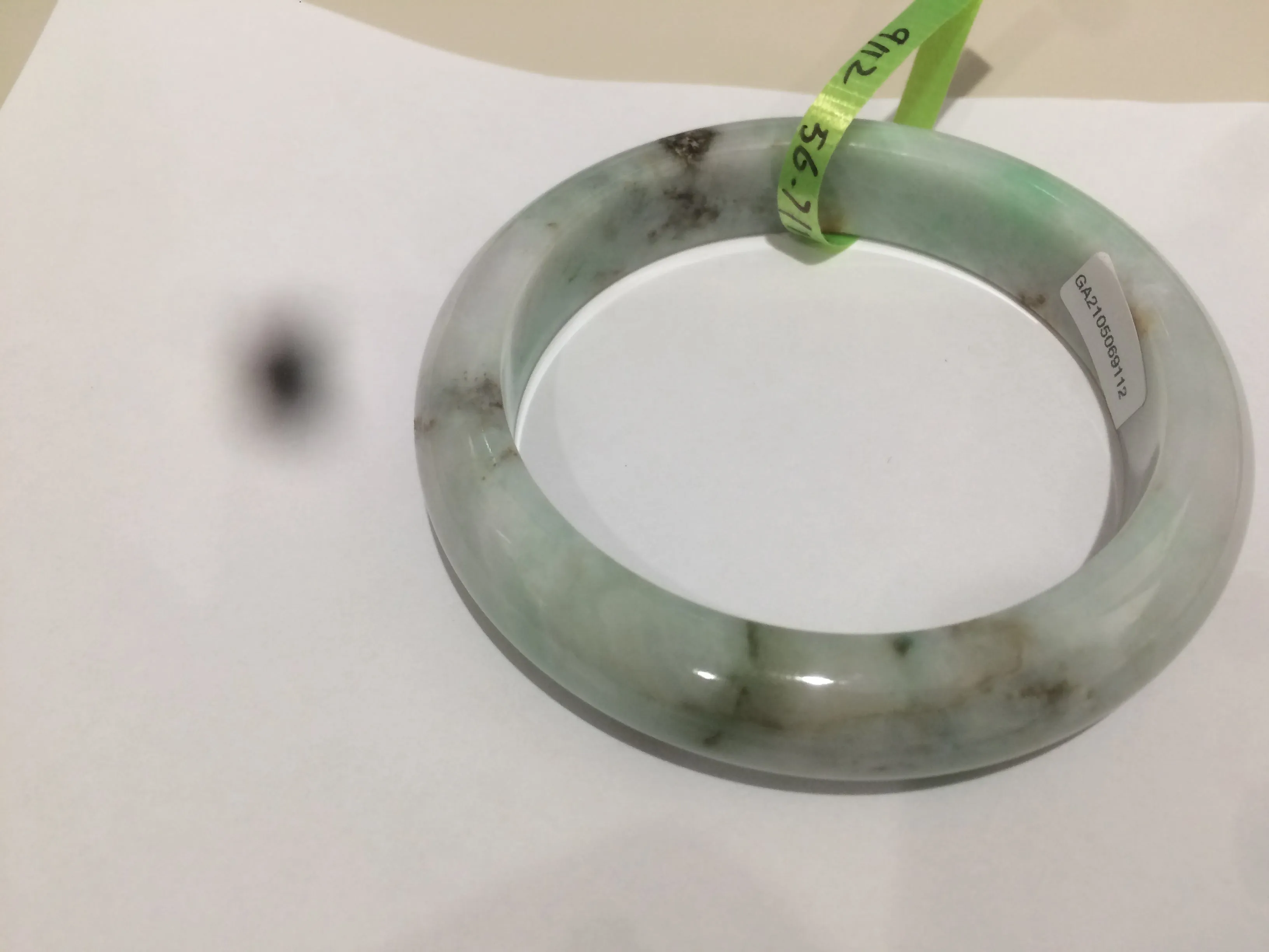 54-60mm certified Type A 100% Natural sunny green/white/black Jadeite Jade bangle group (Clearance item) M32