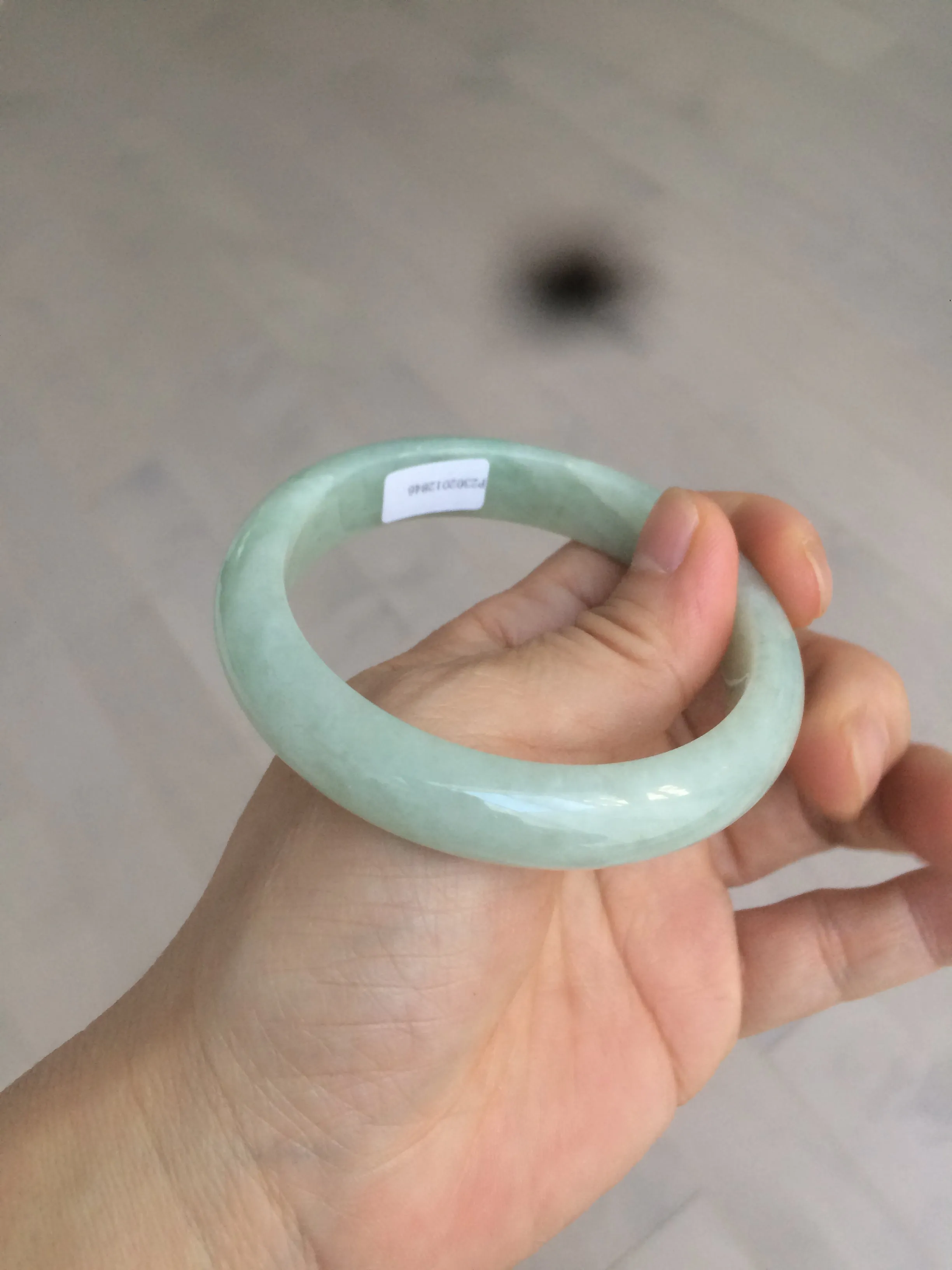 56 mm certificated Type A 100% Natural light green Jadeite Jade bangle L142-2846