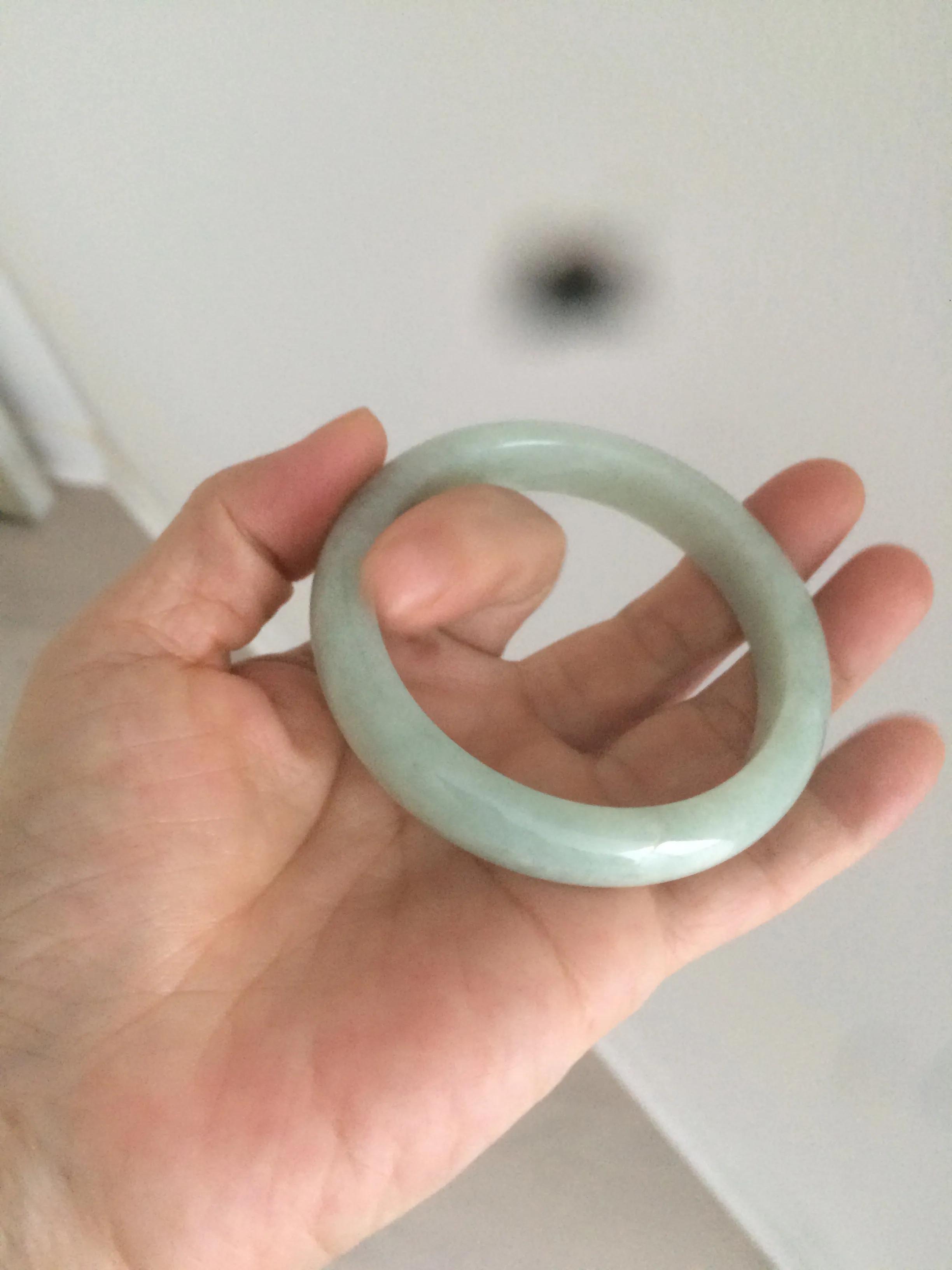 56 mm certificated Type A 100% Natural light green Jadeite Jade bangle L142-2846