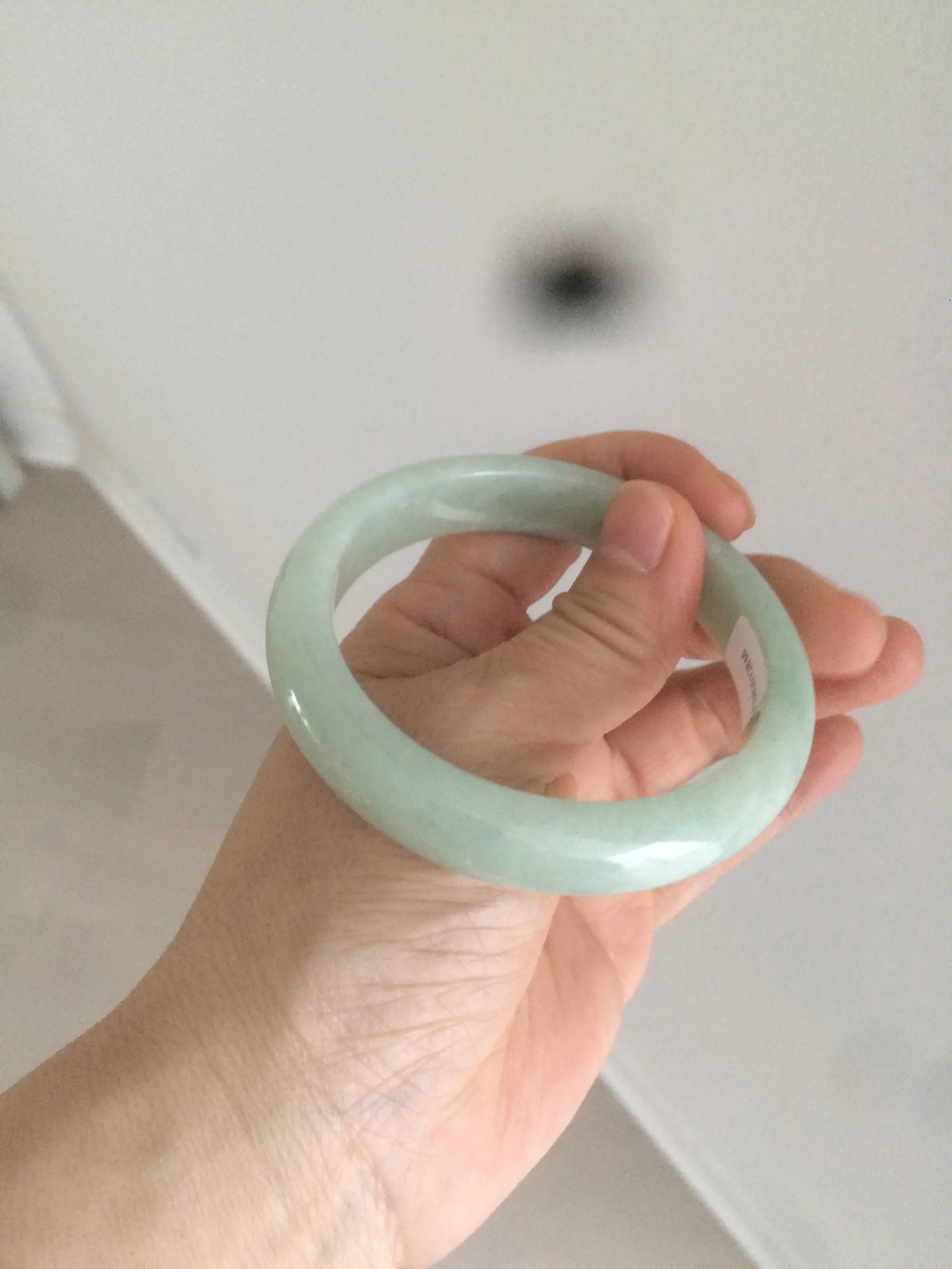 56 mm certificated Type A 100% Natural light green Jadeite Jade bangle L142-2846