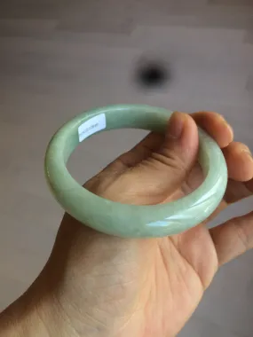 56 mm certificated Type A 100% Natural light green Jadeite Jade bangle L142-2846