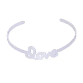 60mm Brass Open Cuff Bangle love bangle heart love bracelet Bridesmaid bracelet custom bracelets plated silver 1pcs