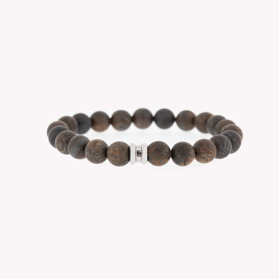 8mm Round Gemstone Bracelet Matt Bronzite