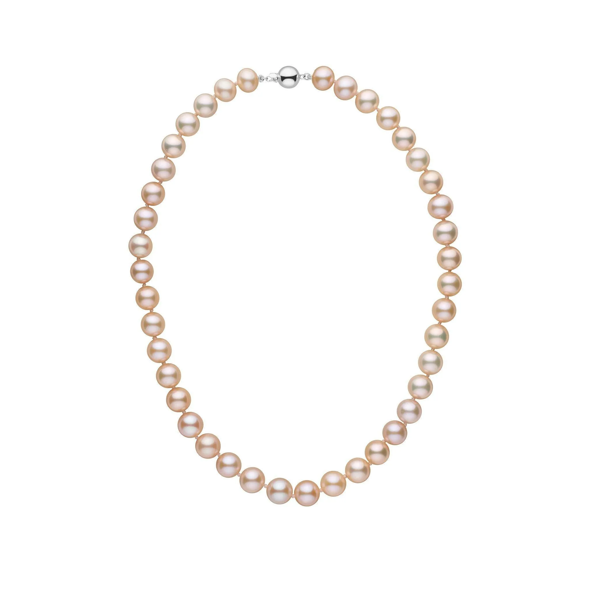 9.5-10.5 mm 16 inch AAA Pink to Peach Freshwater Pearl Necklace