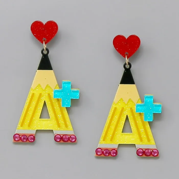 A  School Theme Acrylic Earrings