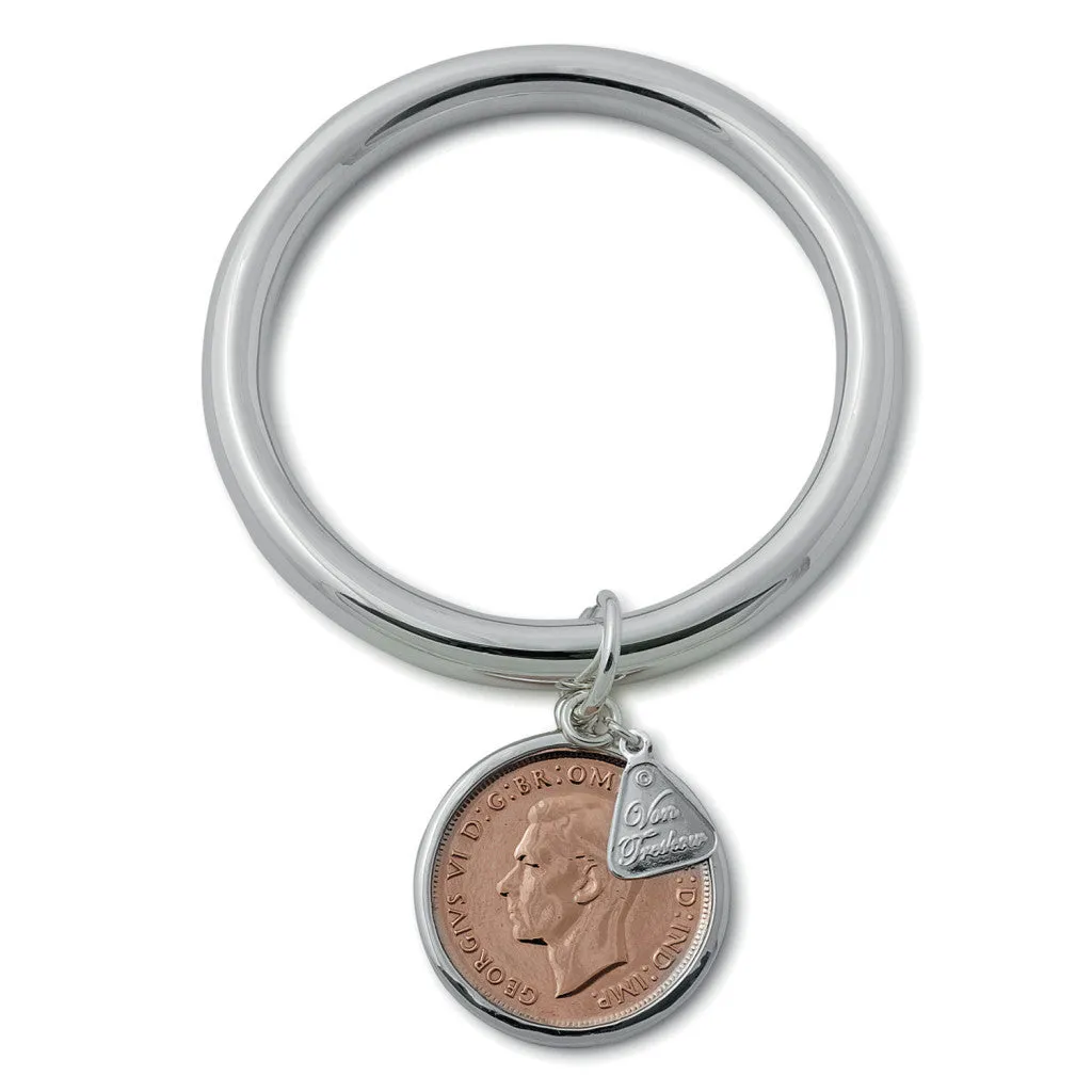 A Von Treskow Silver Golf bangle with Penny