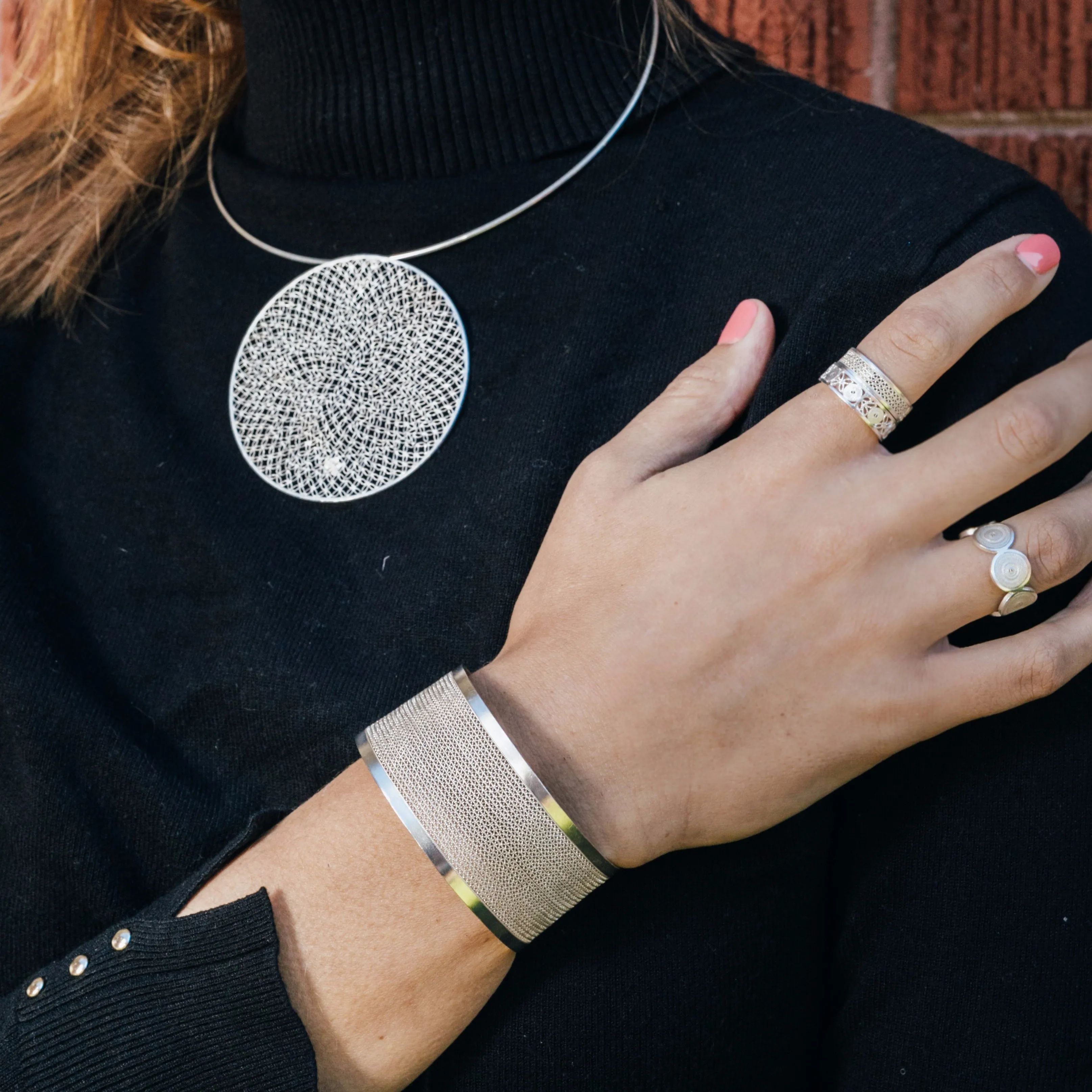 ALAMEDA SILVER CUFF BRACELET FILIGREE