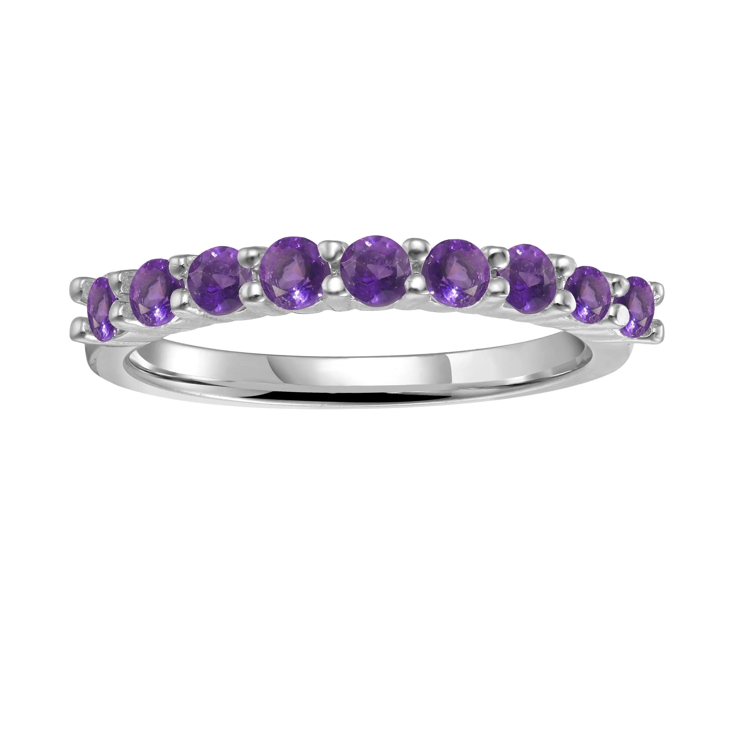 Amethyst Half Eternity Ring