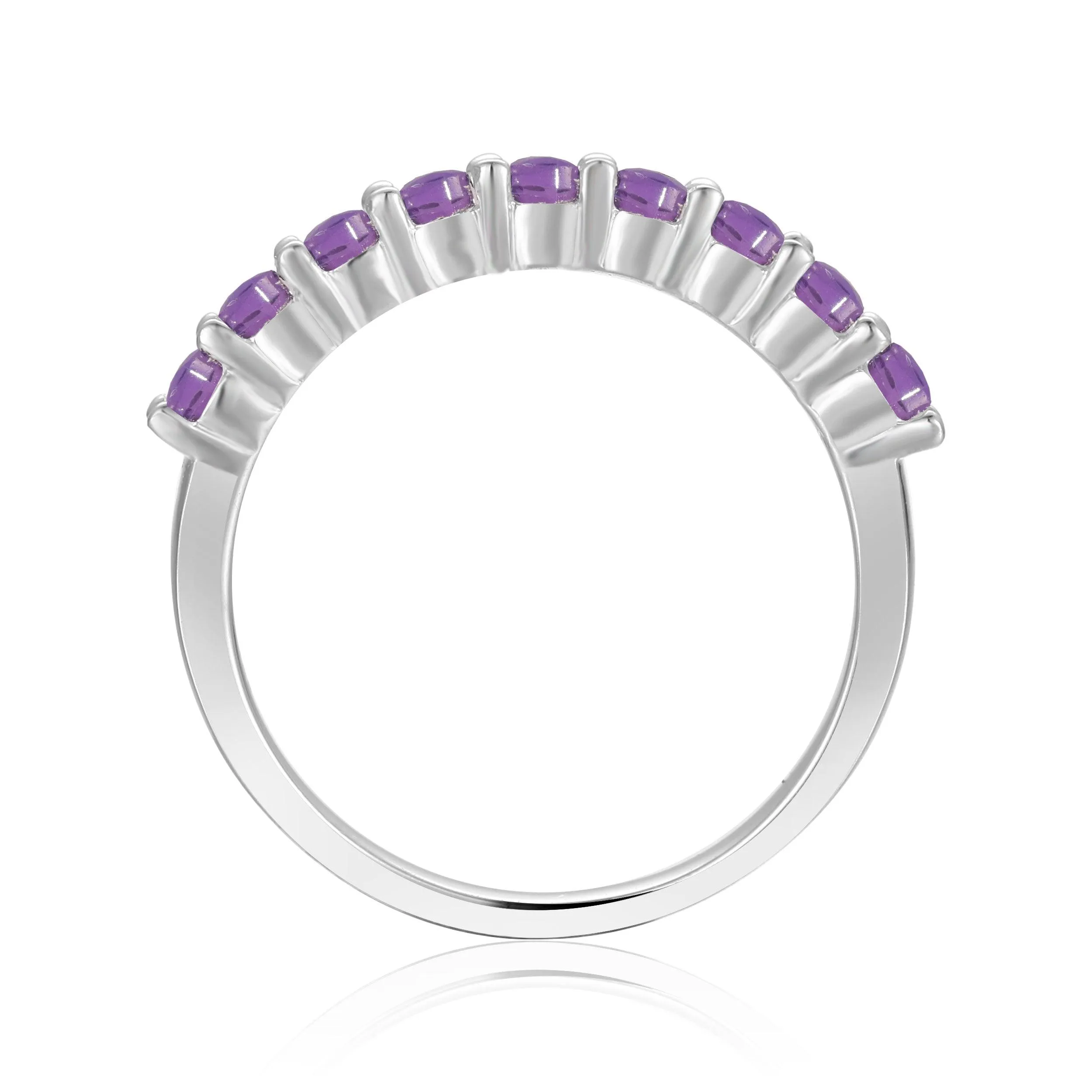 Amethyst Half Eternity Ring