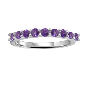 Amethyst Half Eternity Ring