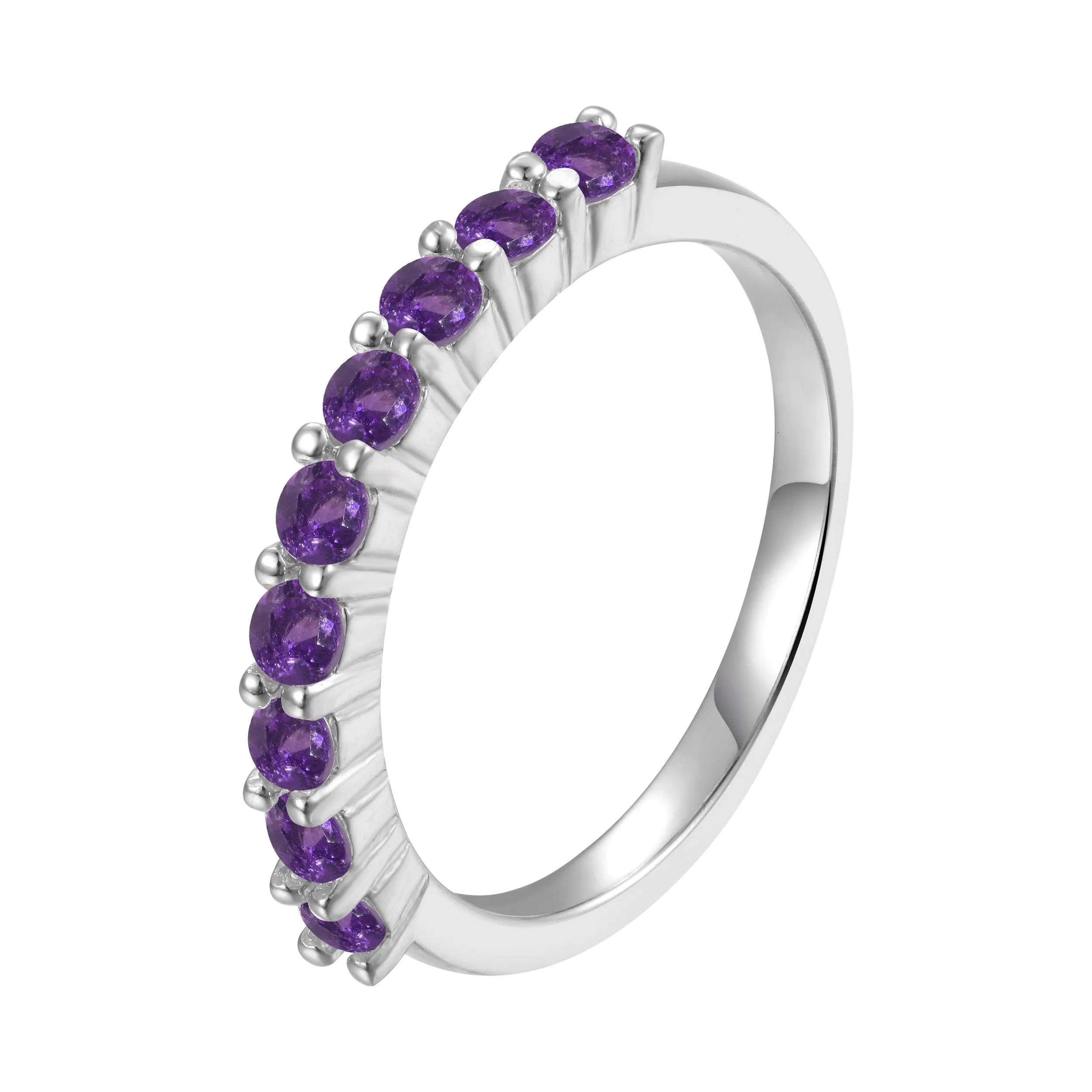 Amethyst Half Eternity Ring