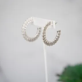 Amy Scalloped Edge Hoop Earrings