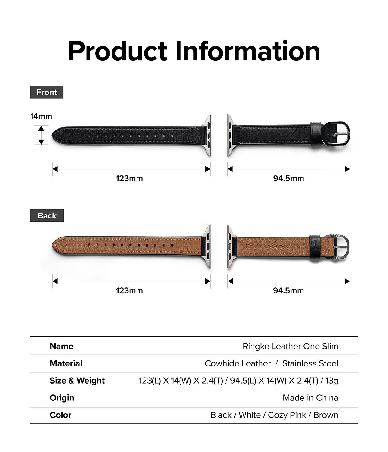 Apple Watch 41mm / 40mm / 38mm | Leather One Slim