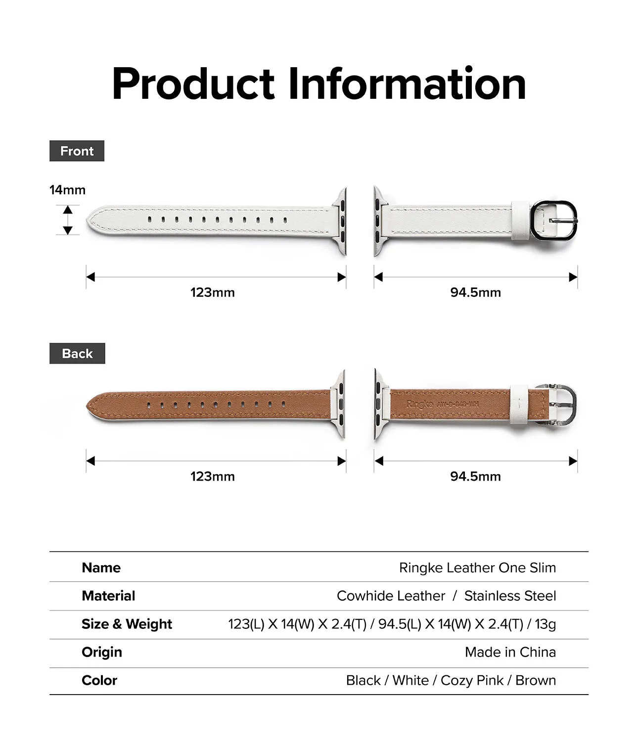 Apple Watch 41mm / 40mm / 38mm | Leather One Slim