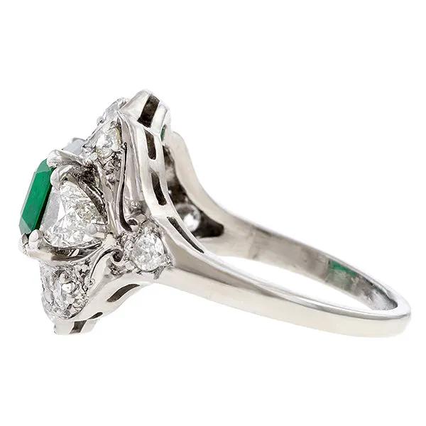 Art Deco Emerald & Diamond Ring, 1.82ct.