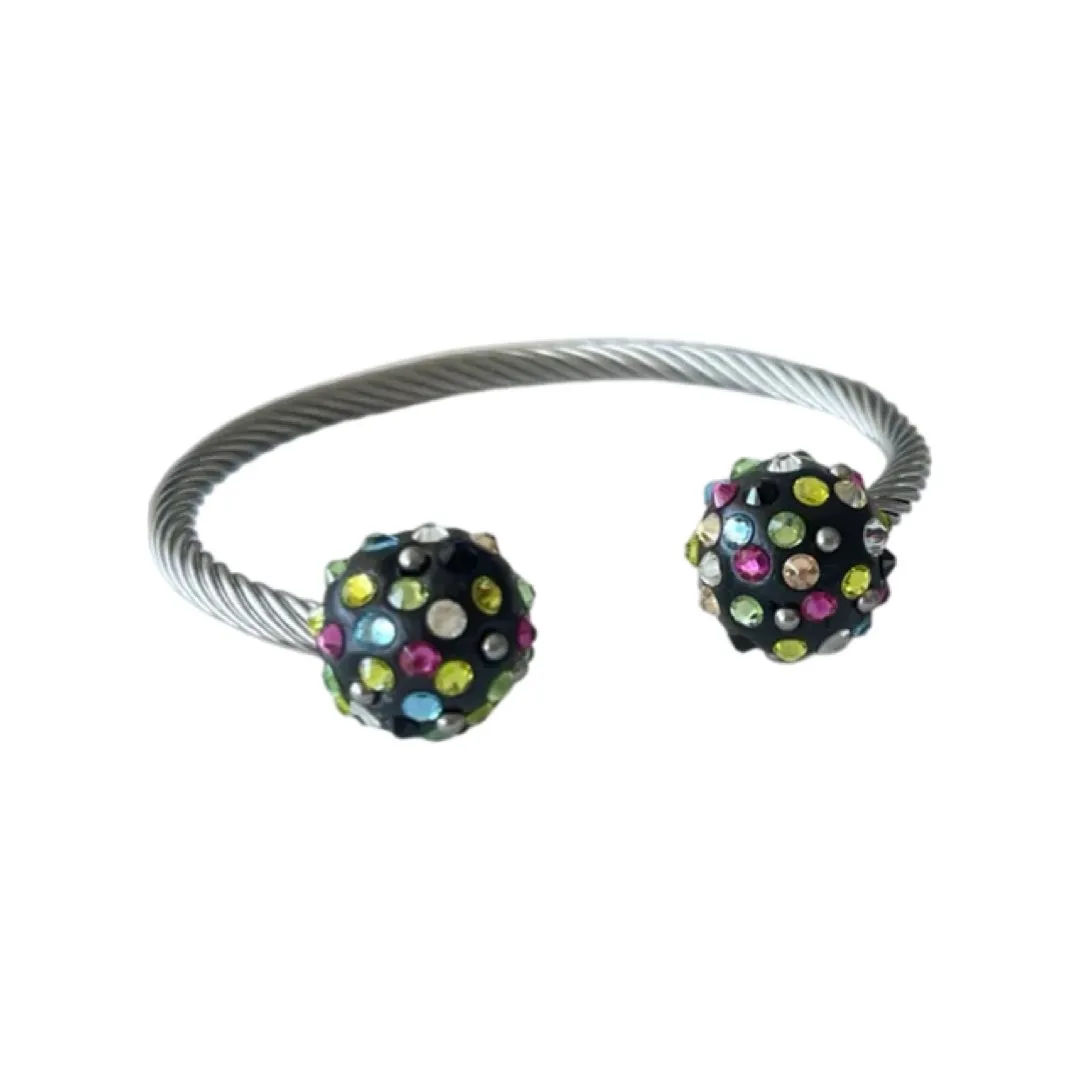 B.E. SPARKLY BALLS CUFF BRACELET