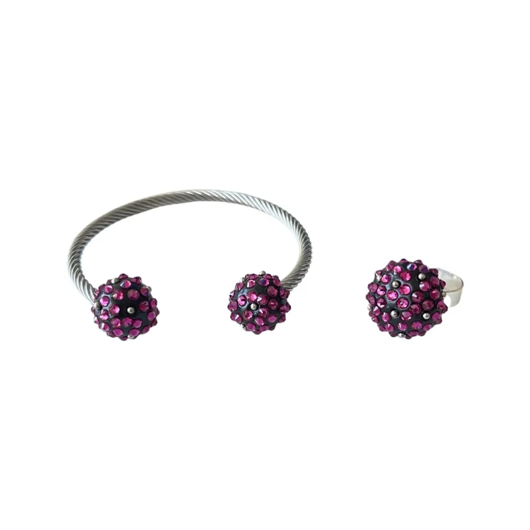 B.E. SPARKLY BALLS CUFF BRACELET